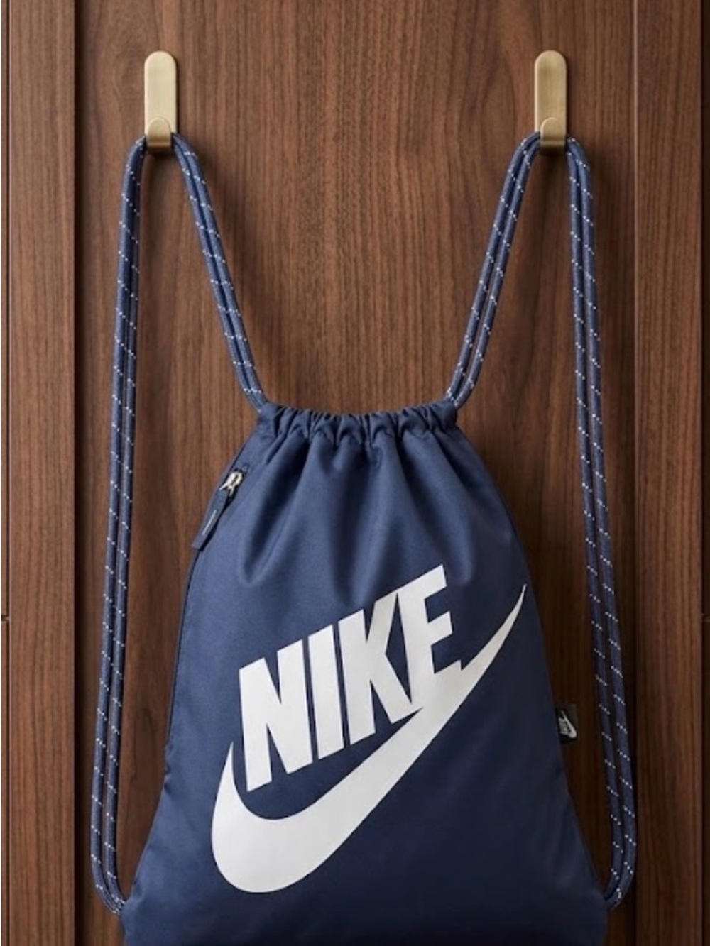 Nike Navy Drawstring Backpack with White Logo